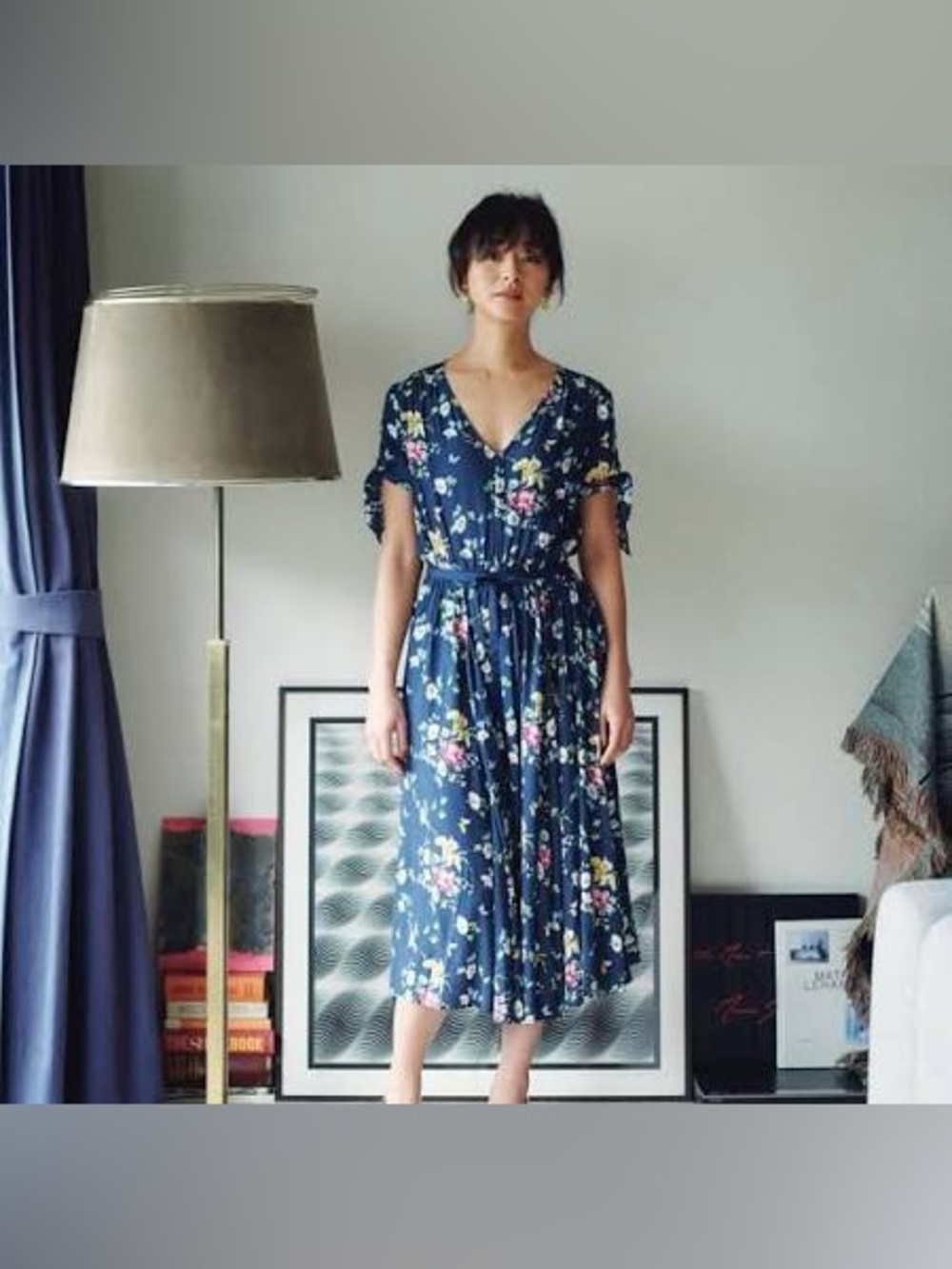 Gap floral v neck midi dress, medium(SJP collab)